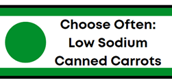 Greed - Choose often: low sodium like canned carrots.